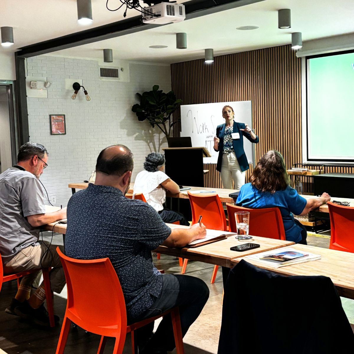 Abigail Merrill teaching an AI Foundations workshop